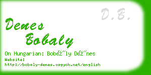 denes bobaly business card